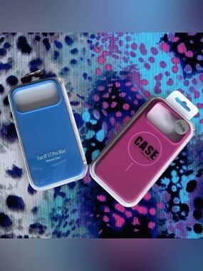 Blue & Pink Silicone iPhone Cases (For iPhone 17 Pro Max)
